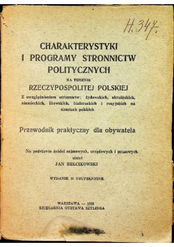 Charakterystyki i programy stronnictw politycznych na terenie Rzeczypospolitej Polskiej 1923 r.