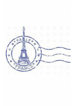 paris France postage stamp creative  blank page journal