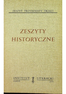 Zeszyty historyczne zeszyt trzydziesty trzeci