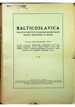 Balticoslavica Tom II 1936 r.