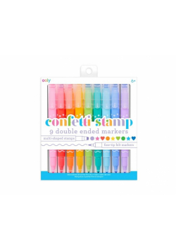 Flamastry dwustronne ze stempelkami Confetti Stamp