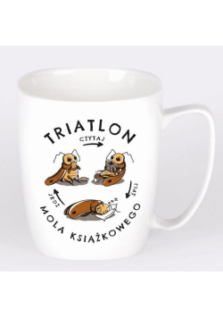 Kubek ceramiczny biały Triatlon mola książkowego