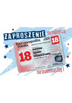 Zaproszenie Urodziny Osiemnastka ZA-100 (10szt.)