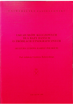 Uklad słów kluczowych dla bazy danych o źródłach etnograficznych