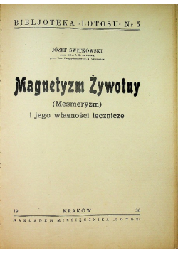 Magnetyzm żywotni 1936 r.