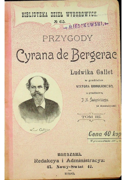 Przygody Cyrana de Bergerac Tom III  1898 r.