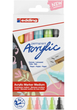Marker akrylowy pastelowy 2-3 mm 5 kolorów