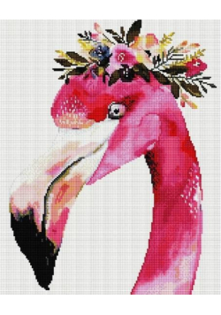 Mozaika diamentowa - Portret flaminga 40x50cm