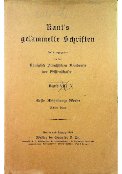 Kants gesammelte Schriften 1922 r.