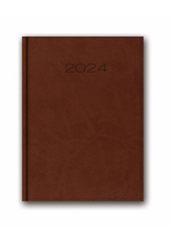 Kalendarz 2024 51D B5 brązowy książkowy
