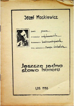 Jeszcze jedno słowo honoru