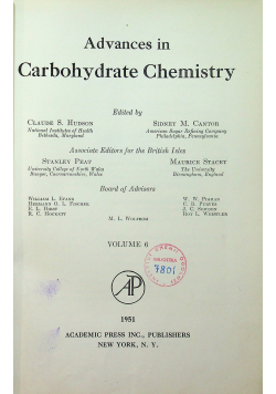 Advances in carbohydrate chemistry 6