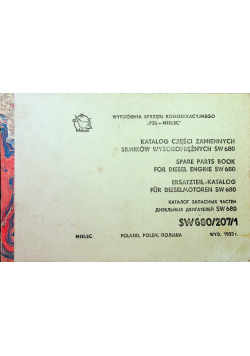 Katalog części zamiennych silników wysokoprężnych sw 680 1993