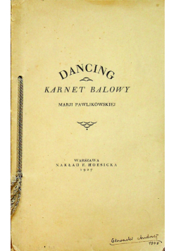 Dancing karnet balowy 1927 r