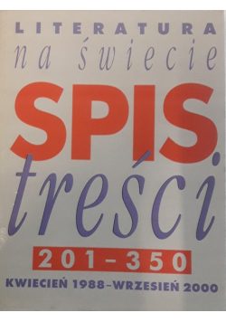 Literatura na świecie spis treści 201 - 350