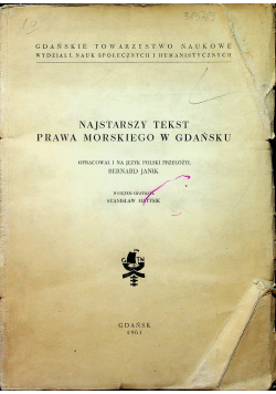 Najstarszy tekst prawa morskiego w Gdańsku