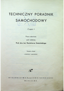 Techniczny poradnik samochodowy część I