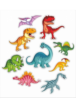 Dekoracje okienne dwustronne - Dinozaury 01 9szt
