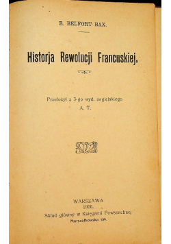 Historja Rewolucji Francuskiej 1906 r.