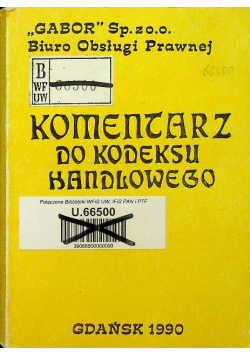 Komentarz do kodeksu handlowego