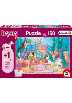 Puzzle 150 Schleich + Bayala Zamek syren + figurka