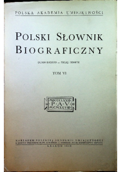 Polski Słownik Biograficzny tom VI 1948r