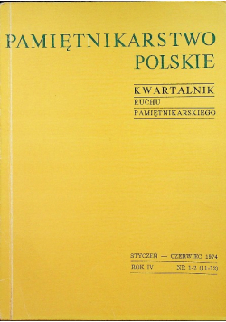 Pamiętnikarstwo polskie rok IV nr 1 - 2