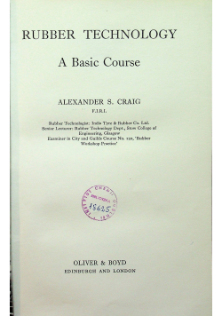 Rubber Technology a basic course