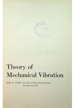 Theory of Mechanical Vibration