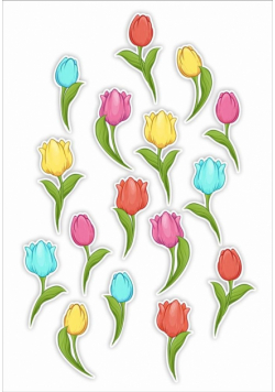 Dekoracje okienne dwustronne - Tulipany 02 16szt