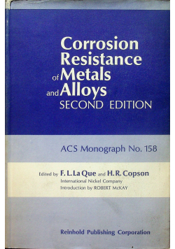 Corrosion resistance of metals and alloys second edition