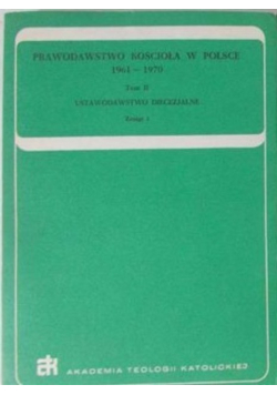 Prawodawstwo kościoła w Polsce 1961- 1970