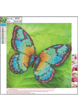 Mozaika diamentowa 5D 30x30cm Butterfly 89751