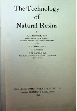 The technology of natural Resins 1942