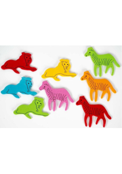 Naklejki piankowe 4cm - Lew i zebra (25szt)