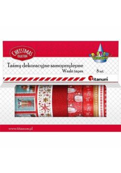 Taśmy washi tape świąteczne 8szt