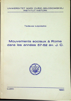 Mouvements sociaux a Rome dans les annees 57 - 52 av J C