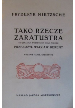 Tako rzecze Zaratustra reprint