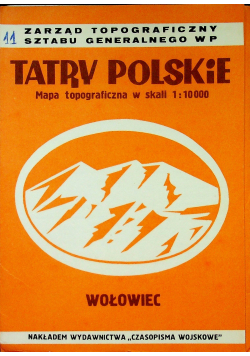 Tatry Polskie mapa topograficzna w skali 1:10000 Wołowiec