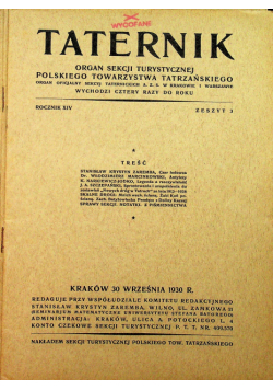 Taternik Zeszyt 3 1930 r.