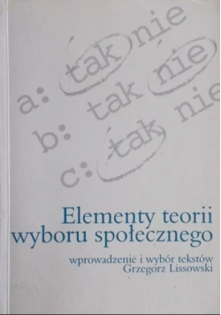 Elementy teorii wyboru społecznego