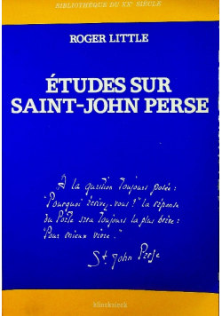 Etudes sur Saint John Perse