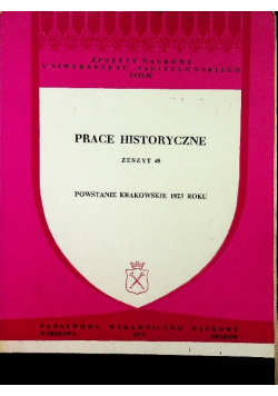 Prace historyczne Powstanie krakowskie 1923