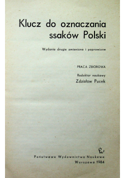 Klucz do oznaczania ssaków Polski