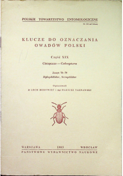 Klucze do oznaczania owadów Polski Część XIX Chrząszcze Coleoptera Zeszyt 78 - 79