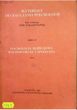 Psychologia rozwojowa wychowawcza i społeczna
