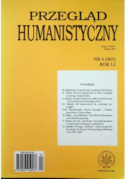 Przegląd humanistyczny nr 4 Rok LI