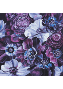 Malowanie po numerach - Purpurowe kwiaty 40x40