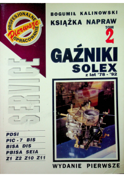 Książka napraw gaźniki Solex Tom I