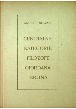 Centralne kategorie filozofii Giordana Bruna